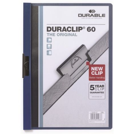 Skoroszyt zaciskowy Durable A4/60 Duraclip PCV, Niebieski